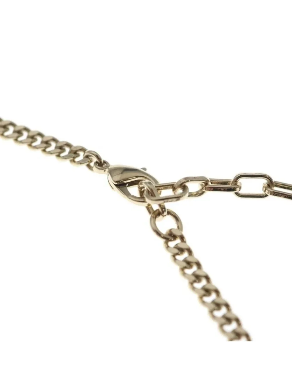 Dior Dock Tag Logo Plate Necklace Gold